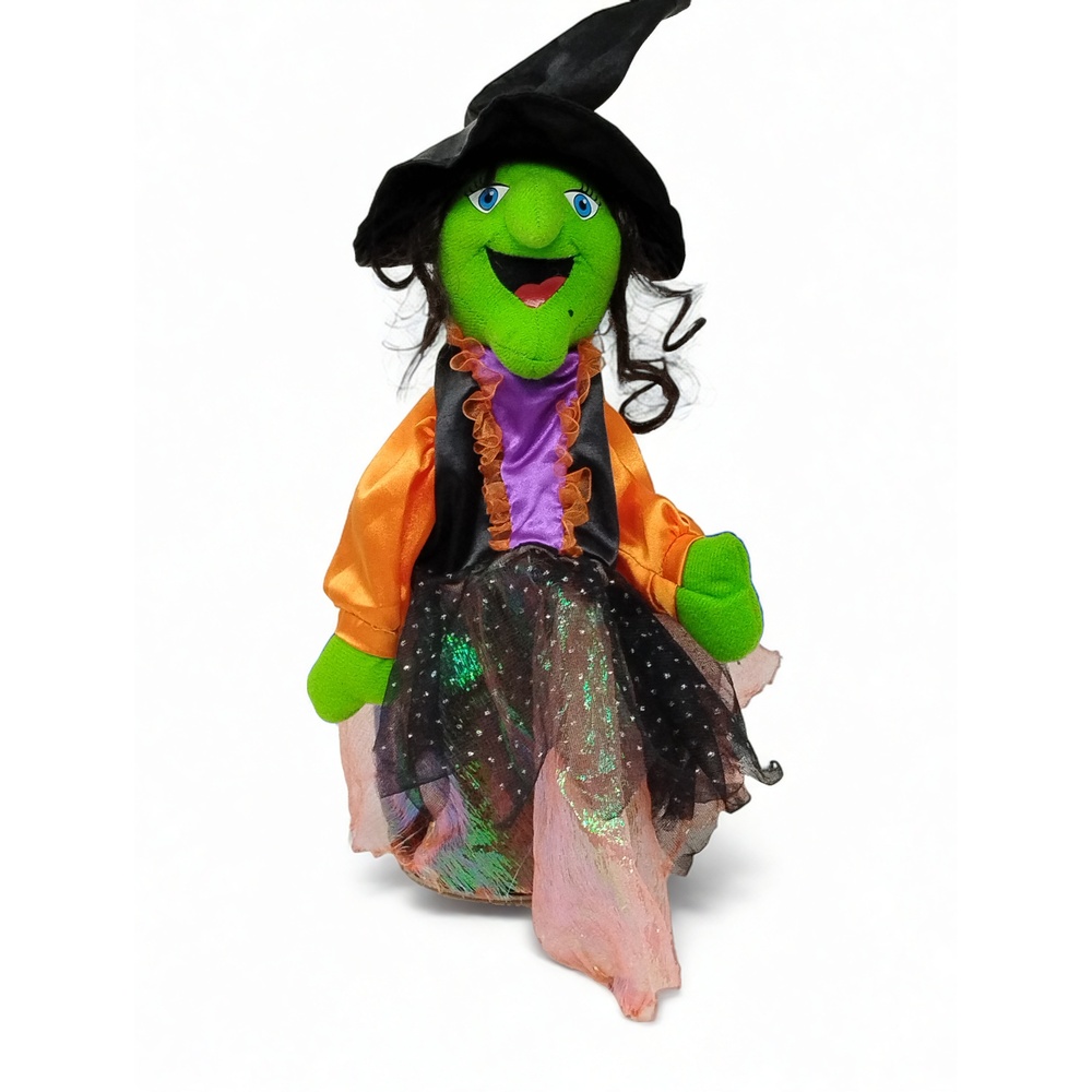 PBC International Witch Plush 12in Halloween Decor Whimsigoth Spooky Tabletop